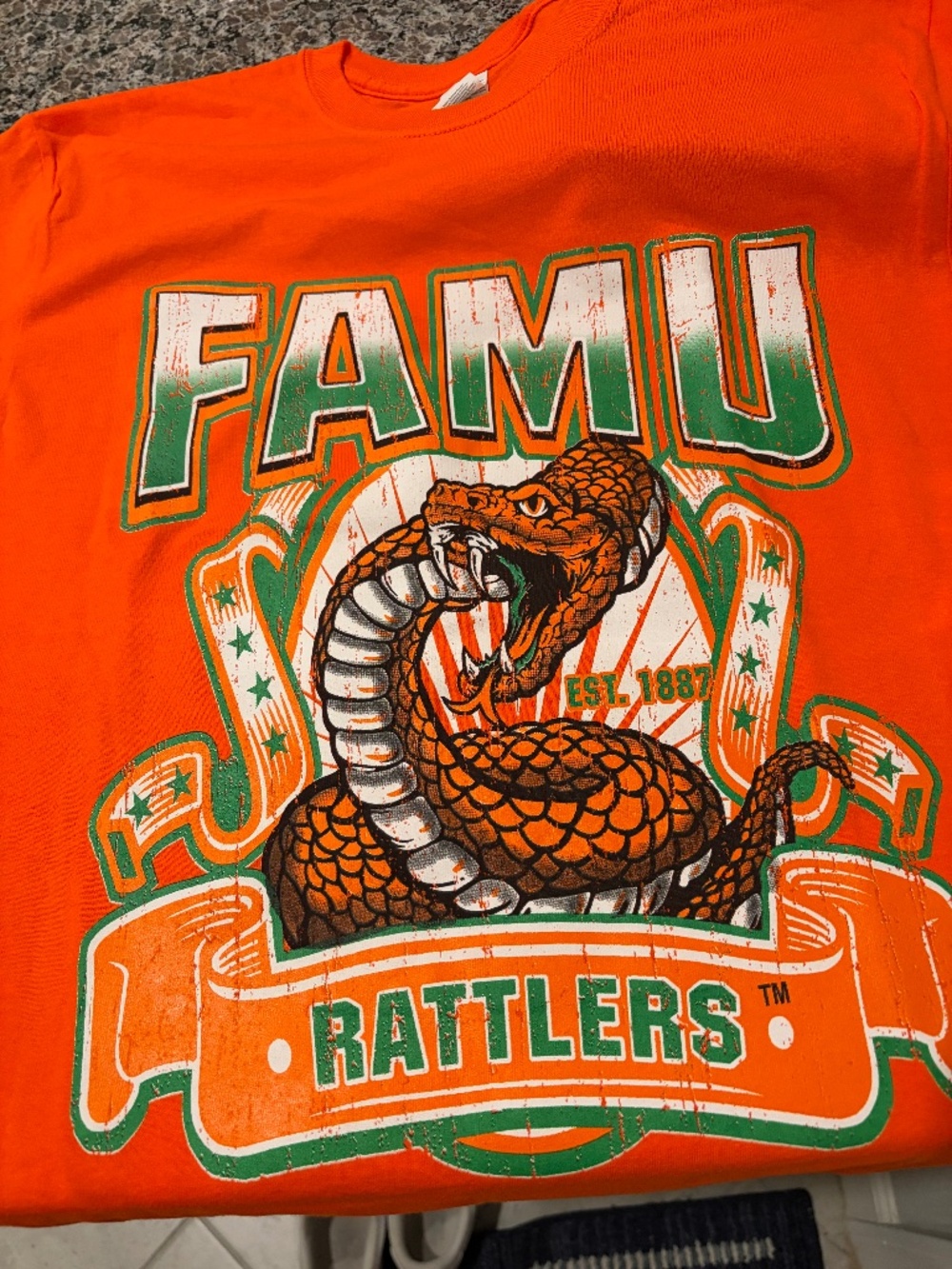 FAMU Florida A&M Rattlers Orange T-Shirt M L XL